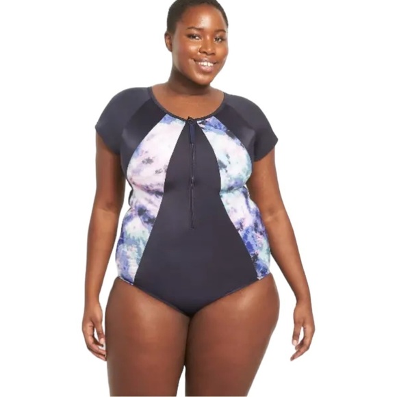 Lane Bryant Other - Lane Bryant LIVI Swim No-Wire Lap One-Piece Suit Electric Tye Dye Size 18